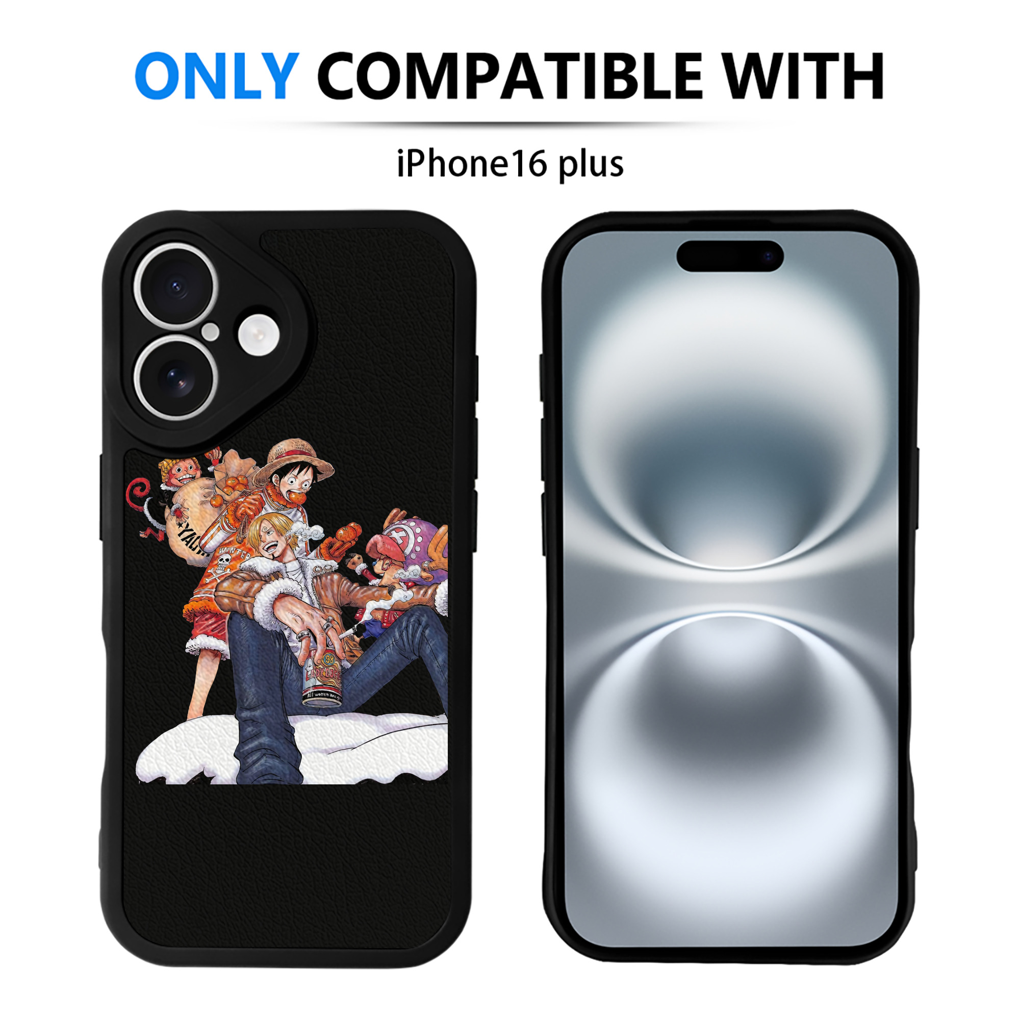 （画像用） ワンピース サンジ ONE PIECE Sanji 【iPhone 16シリーズ対応】シリコンスマホケース（レザー調） 材質：シリコン